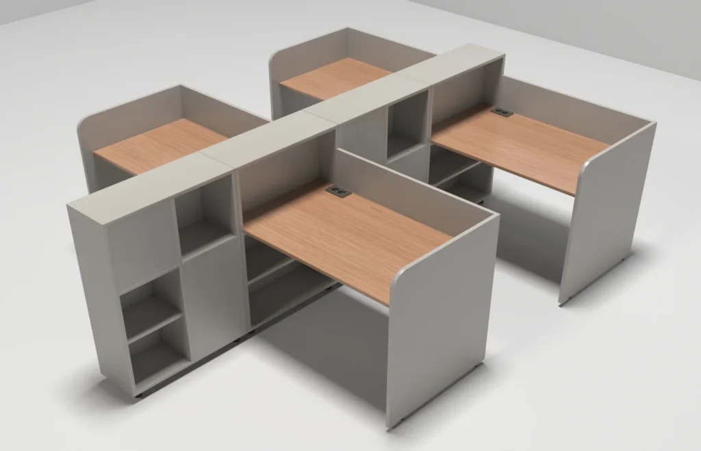 러셀B (책상 수납장 세트) - 러셀AT12_중간우드(1)