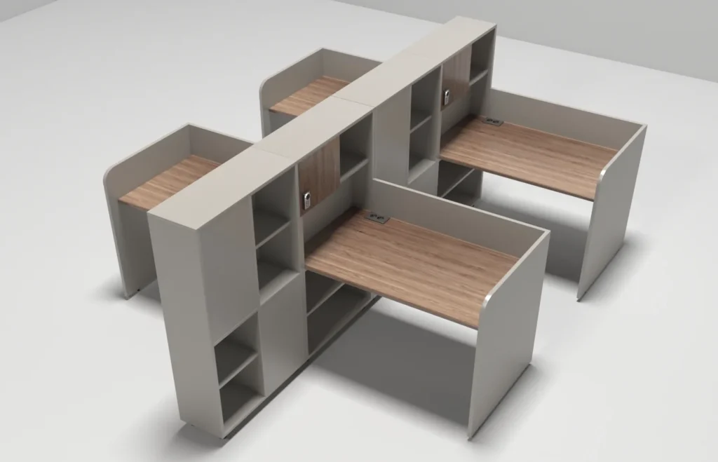 러셀B (책상 수납장 세트) - 러셀BT14_중간우드