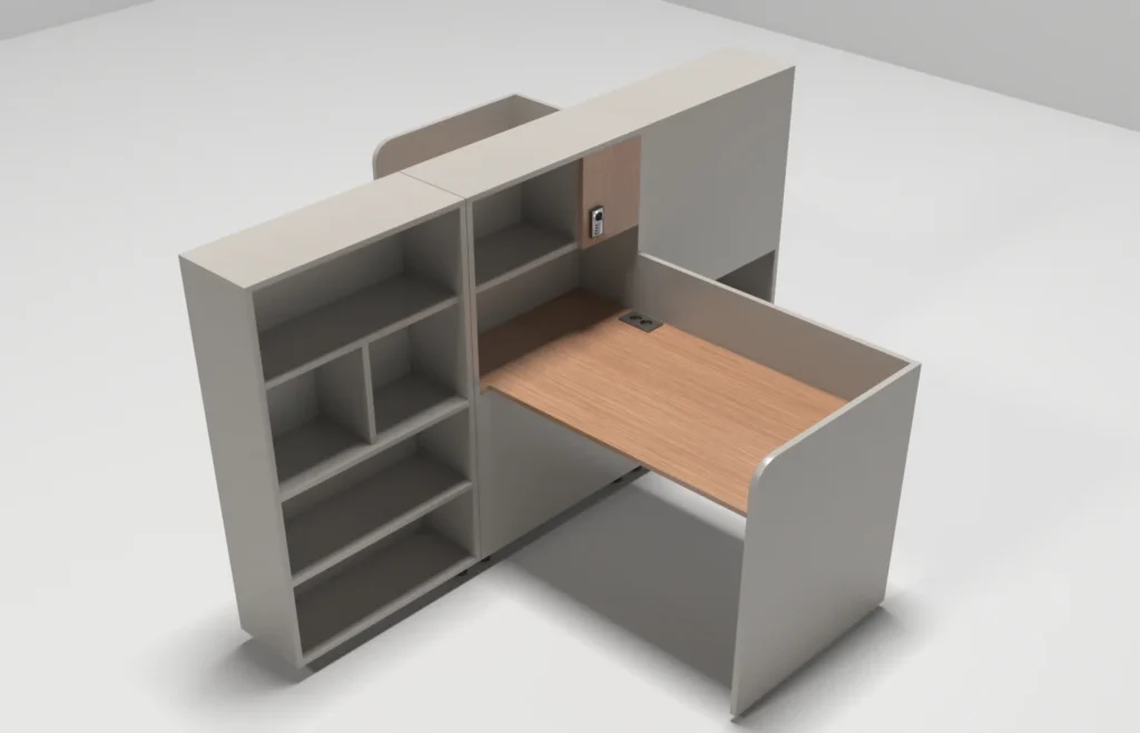 러셀B (책상 수납장 세트) - 러셀BZ14_중간우드