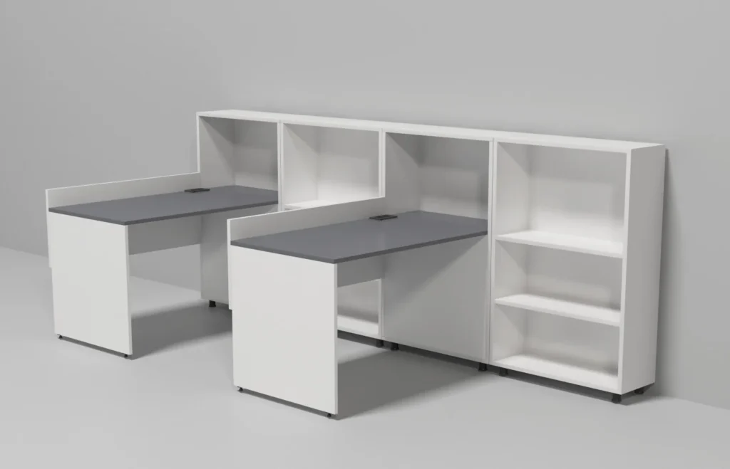 러셀C (책상 수납장 세트) - 러셀CS12_화이트그레이