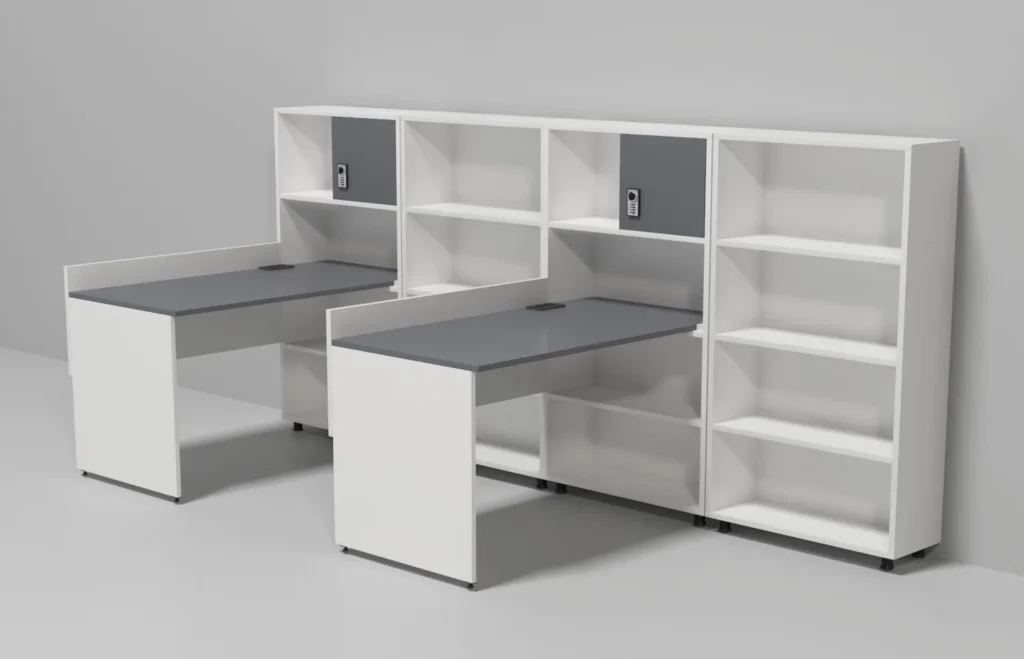 러셀C (책상 수납장 세트) - 러셀CS14_화이트그레이