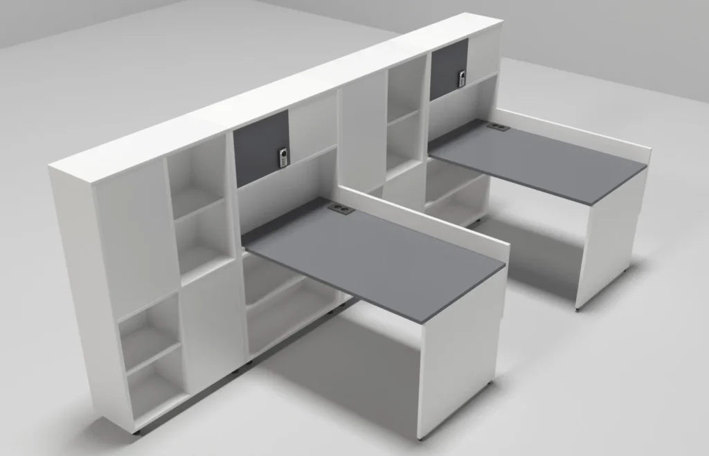 러셀C (책상 수납장 세트) - 러셀CT14_화이트그레이(높은화질)