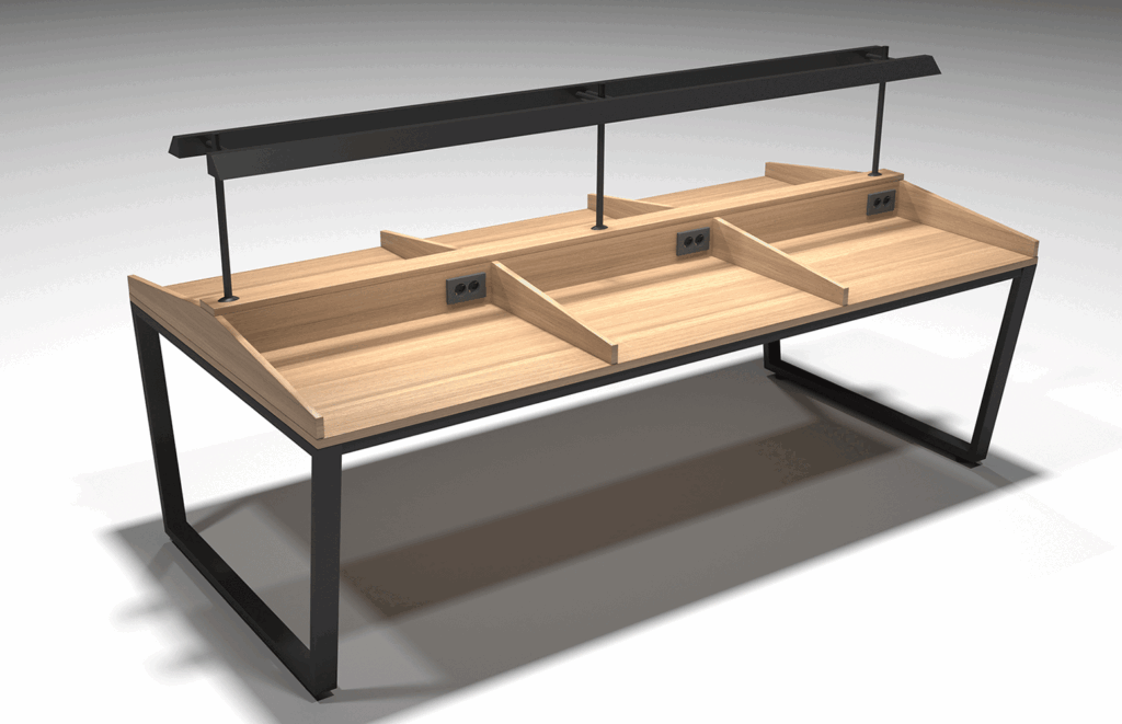 4/6인용 멀티테이블 - 루미온LTB6(칸막이형)_1550X1000