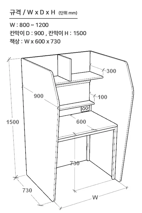 1500 Partition Series - 스1500 칸막이 타입설명(에티스)