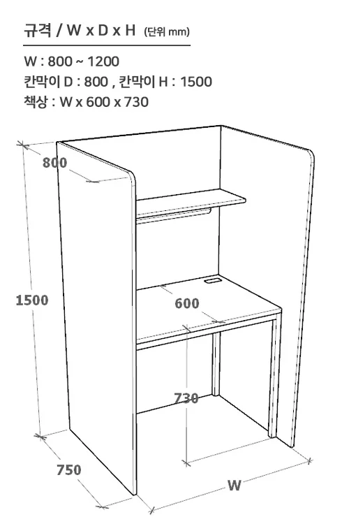 1500 Partition Series - 스1500 칸막이 타입설명(유니온2)